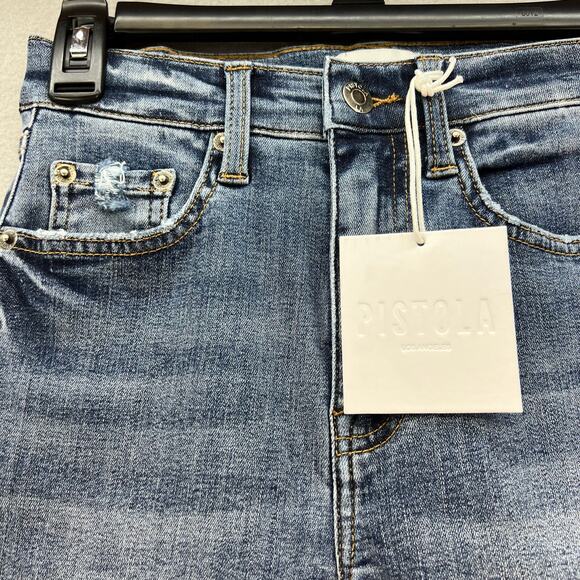 NWT Pistola Jeans Women's Size 26 Blue Aline High Rise Skinny Huntington Beach - Picture 7 of 13